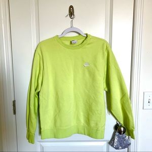 NIKE lime-green crew neck